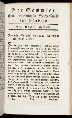 Sechs und dreisigstes Stück.