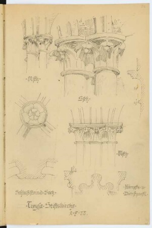 Stiftskirche, Treysa: Details (aus: Skizzen- und Fotoalbum 2)