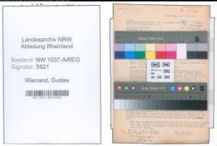 Entnazifizierung Gustav Wienand , geb. 00.00.0000 (Lehrer)