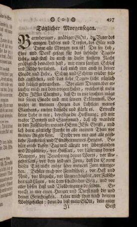 497-500, Taeglicher Morgensegen und Abendsegen
