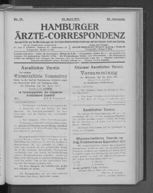 Altonaer Aerztlicher Verein.