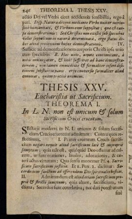 246-255, Thesis XXV. Eucharistia ut Sacrificium.
