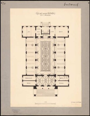 Bibliothek: Grundriss 1:100