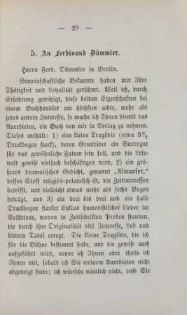 5. An Ferdinand Dümmler