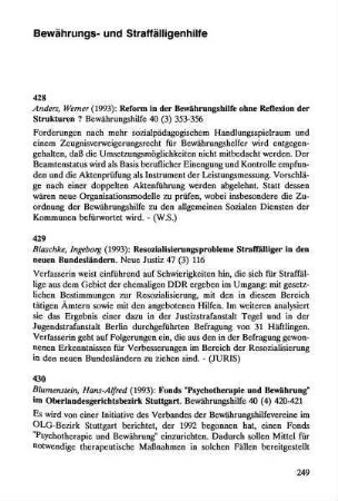 249-258, Bewährungs- und Straffälligenhilfe