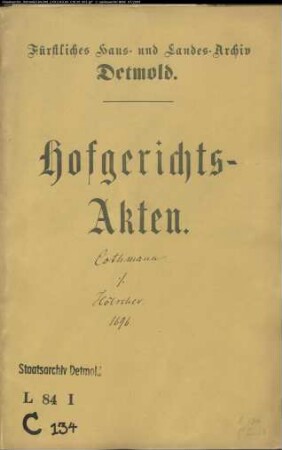 Cothmann, Lict. Nevelin Johann gegen Juden Nathan in Lemgo - Schuldforderung