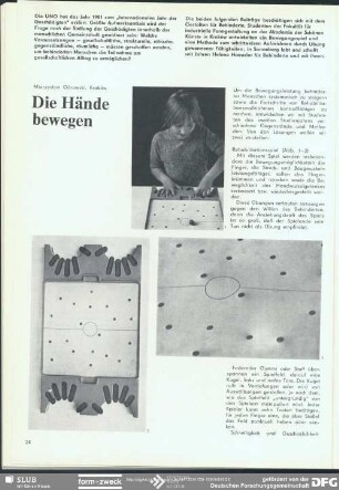 Die Hände bewegen : Internationales Jahr der Geschädigten