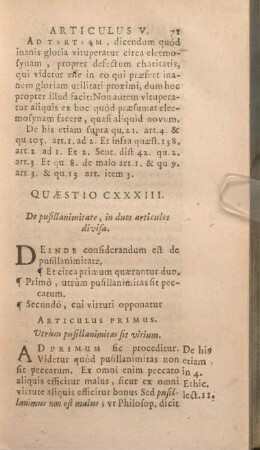 Quaestio CXXXIII. De pusillanimitate, in duos articulos divisa.
