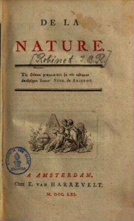 De la nature, 1