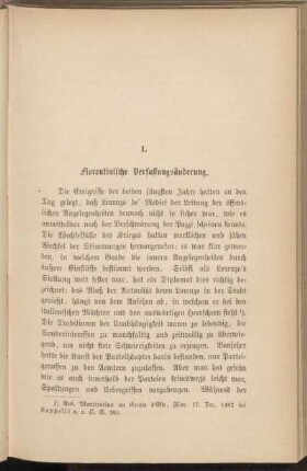 I. Florentinische Verfassungsänderung.