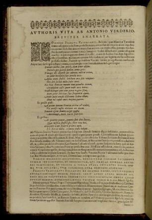 Authoris Vita Ab Antonio Verderio, Breviter Enarrata.