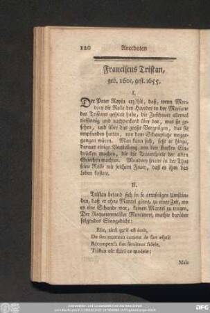 Franciscus Tristan, geb. 1601, gest. 1655.