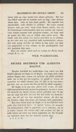 Bruder Berthold Und Albertus Magnus.