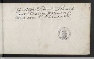 Stammbuch Christoph Tobias Schmid - Cod.hist.oct.121