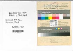 Entnazifizierung Paul Kostka , geb. 06.10.1899 (Polizist)
