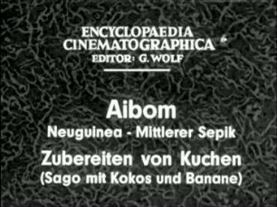Aibom (Neuguinea, Mittlerer Sepik) - Zubereiten von Kuchen (Sago mit Kokos und Banane)