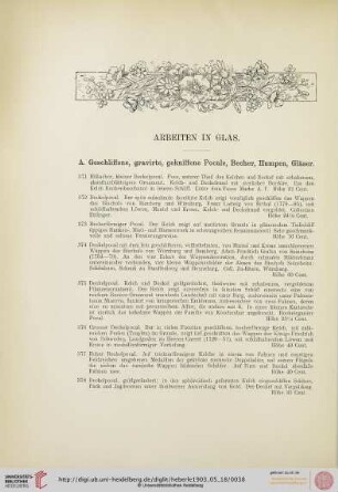 Arbeiten in Glas (Nr. 371-461)