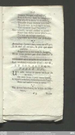 Le Marchand Esclave, Et Son Patron. Fable XLVI.