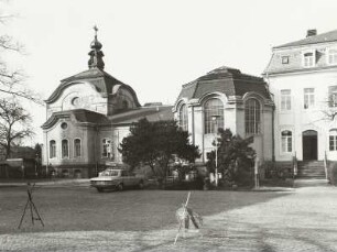 Dresden-Friedrichstadt, Friedrichstraße 41. Krankenhaus Dresden-Friedrichstadt, Pathologisches Institut "Georg Schmorl" (1895) mit Kapelle und Hörsaal