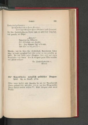 Neueröffnetes moralisch-politisches Puppenspiel.