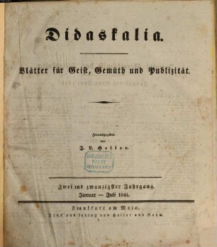 Didaskalia. 1844 = Jg. 22