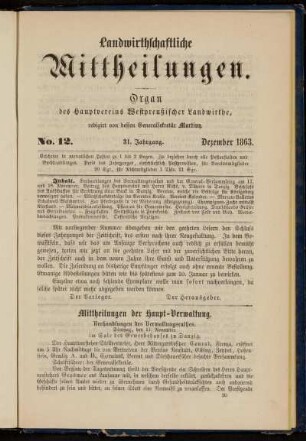 No. 12. 31. Jahrgang. Dezember 1863.