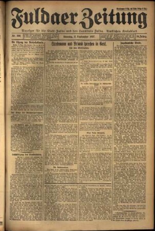 Erste Ausgabe vom Sonntag, den 11. September 1927.