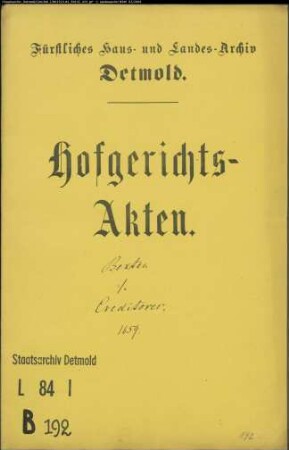 Bexten, Meier zu gegen Kreditoren
