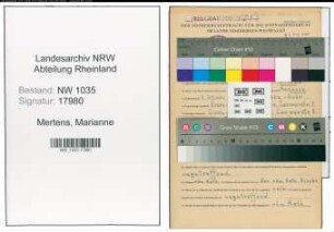 Entnazifizierung Marianne Mertens , geb. 09.10.1919 (Kindergaertnerin)