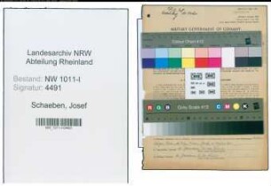 Entnazifizierung Josef Schaeben , geb. 09.10.1908 (Stadtoberinspektor)