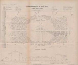 Exposition Universelle De 1867 À Paris Plan Du Palais Et Du Parc.
