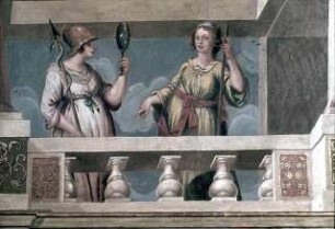 Illusionistischer umlaufender Balkon mit Tugendpersonifikationen