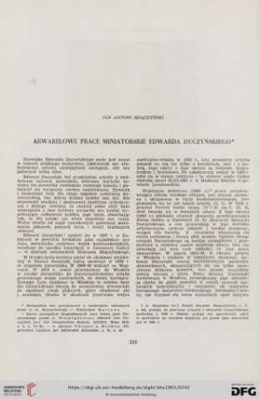 Akwarelowe prace miniatorskie Edwarda Duczyńskiego