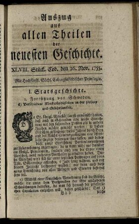 XLVIII. Stück. Coburg, den 26. Nov. 1755.