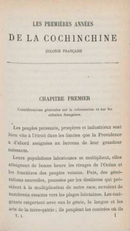 Chapitre premier. Considérations générales sur la colonisation et sur colonies francaises