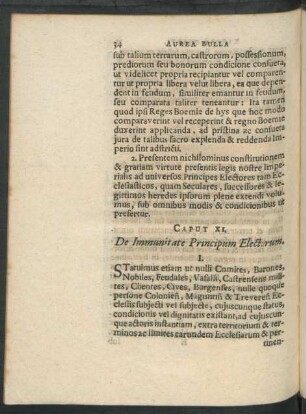 Caput XI. De Immunitate Principum Electorum.