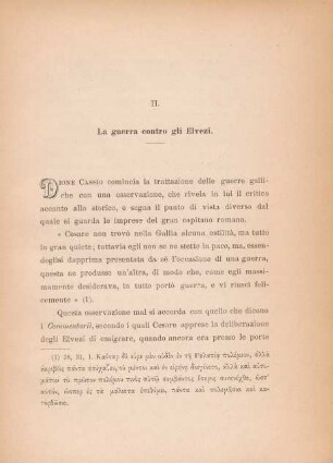 II. La guerra contro gli Elvezi