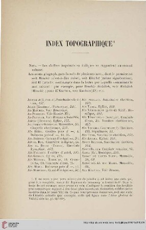 Index Topographique