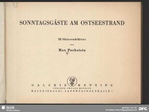 Sonntagsgäste am Ostseestrand : 22 Skizzenblätter; [Leba 1926]