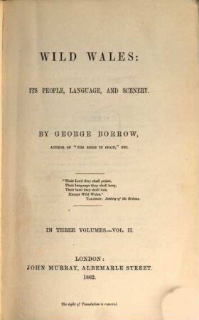Wild Wales : its people, language and scenery ; in three volumes, 2