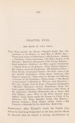 Chapter XVIII. The Reign of Yung Ching