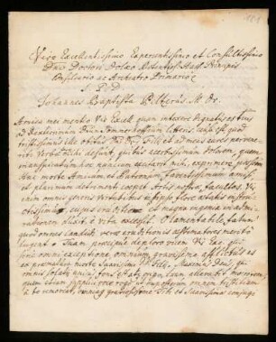 Brief von Johannes Baptist Peltzer an Johann Dolaeus
