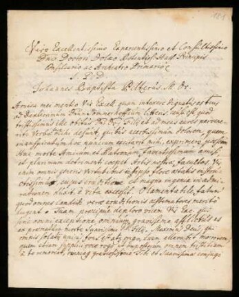 Brief von Johannes Baptist Peltzer an Johann Dolaeus
