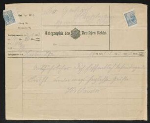 Brief von Felix Hollaender an Gerhart Hauptmann