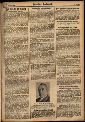 Zweite Ausgabe vom Montag, den 13. August 1934.