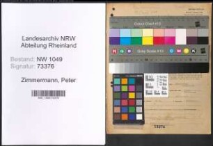 Entnazifizierung Peter Zimmermann , geb. 21.09.1893 (Brandmeister)