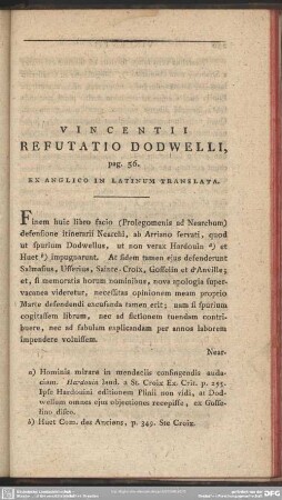 Vincentii Refutatio Deowelli, pag. 56. Ex Anglico In Latinum Translata