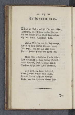 An Hannchen Kruse.