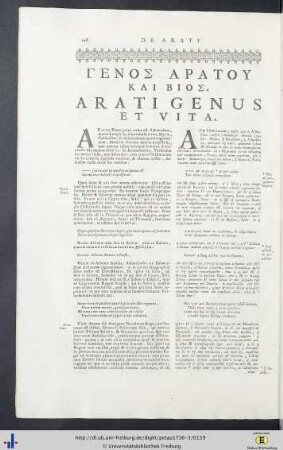 Arati genus et vita.