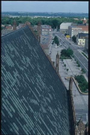 Prenzlau, Marienkirche : Blick auf Martkplatz
